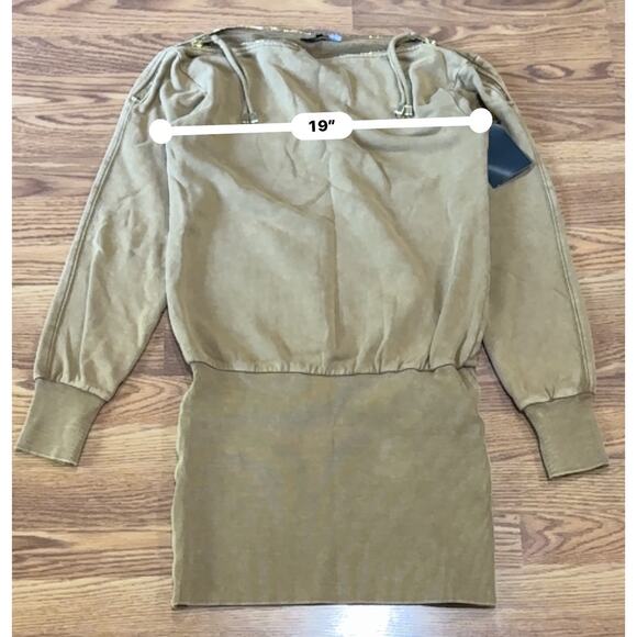 Retrofête DARCY TERRY Caramel Mini SWEATSHIRT DRESS size M - Picture 4 of 12
